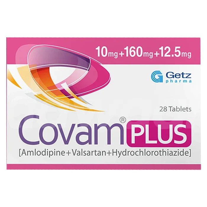 Covam Plus Tablets 10mg+160mg+12.5mg (1 Box = 4 Strips) (1 Strip = 7 Tablets)