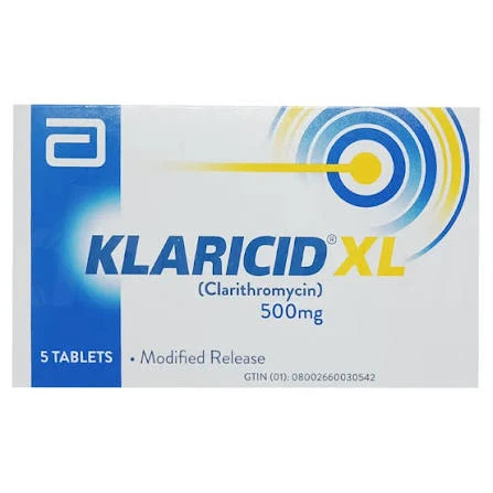 Klaricid XL Tablets 500mg (1 Box = 1 Strip)(1 Strip = 5 Tablets)