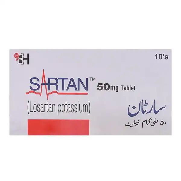 Sartan Tablets 50mg (1 Box = 1 Strip)(1 Strip = 10 Tablets)