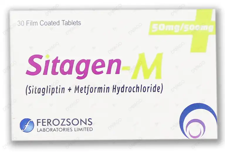 Sitagen-M Tablets 50/500mg (1 Box = 3 Strips) (1 Strip = 10 Tablets)